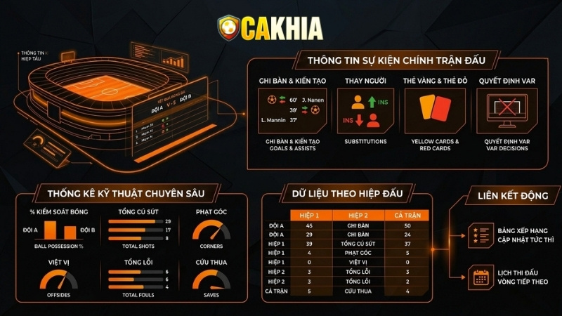 Thông tin chi tiết về kết quả trận đấu